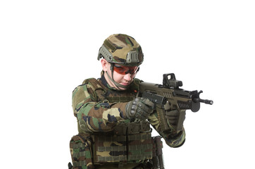 Fototapeta premium NATO soldier in full gear.