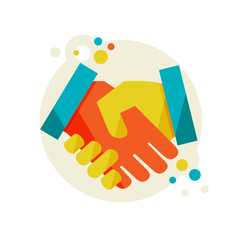 Flat design vector illustration concept with Handshake