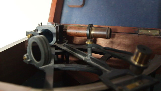 A sextant on a box