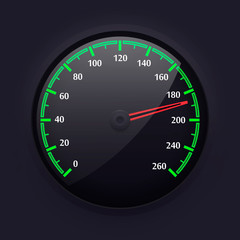 Simple Speedometer Design, Vector Illustration.