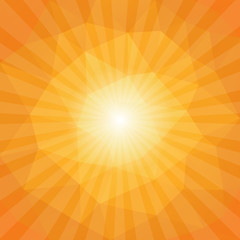 Obraz premium Sunset Sun Sunburst Pattern, Polygonal Design. Vector illustrati
