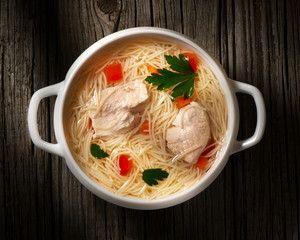 soup with chicken and pasta
