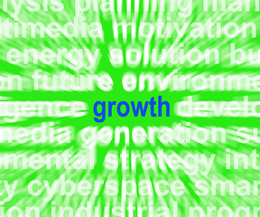 Growth Word Shows Progress Gain And Expansion