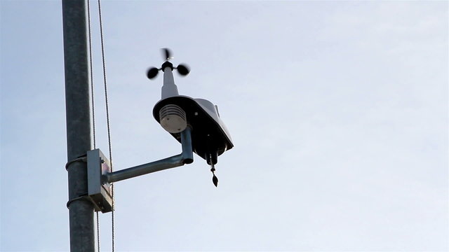 An anemometer getting the wind speed