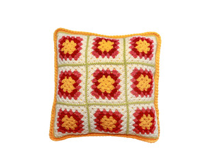 knitted pillow on  white background