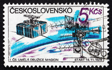 Postage stamp Czechoslovakia 1980 Czech Satellite Station, 1978
