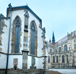 Fototapeta na wymiar The Saint Michael Chapel and St. Elisabeth Cathedral (Kosice, Sl