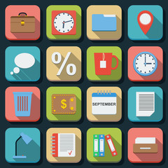 Business flat vector icons