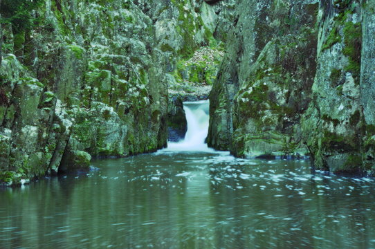 Photo Of Small Waterfall In Forest