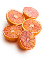 halves of  red oranges