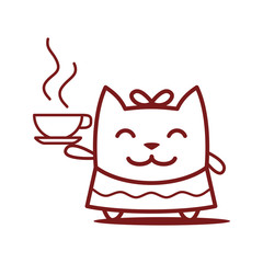 Character little girl in a dress with a bow on head