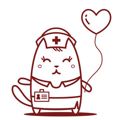 Character nurse in uniform with a medical cap