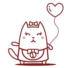 Character maid apron with a bow