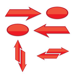 vector 3d red glossy glass arrows