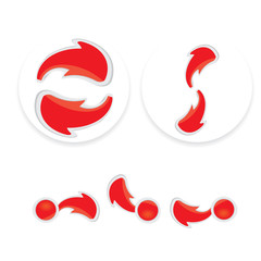 vector 3d red glossy glass arrows