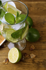 Ingredients for lemonade, on wooden table