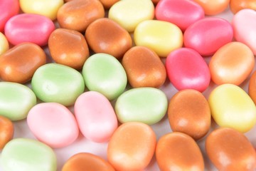 Different colorful fruit candy close-up