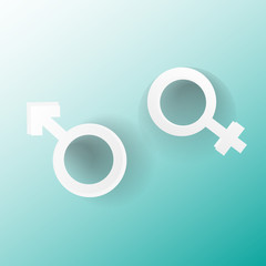 Venus and mars female and male symbol isolated