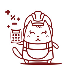Character builder in helmet and working clothes