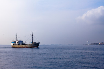 Seaboat in open sea