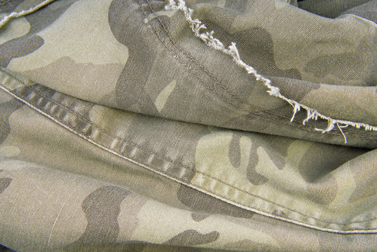 camouflage cloth texture crumpled