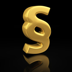 Gold paragraph on black