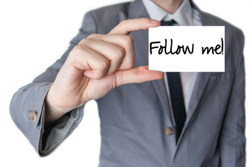 Follow me social media business concept