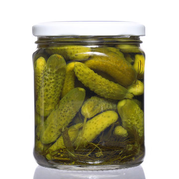 Jar of pickles isolated