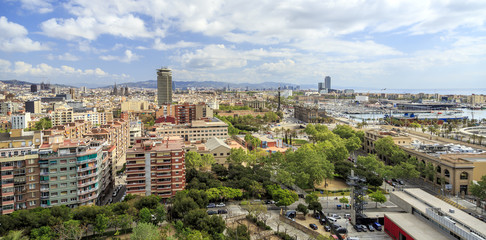Naklejka premium panorama of the city of Barcelona Spain