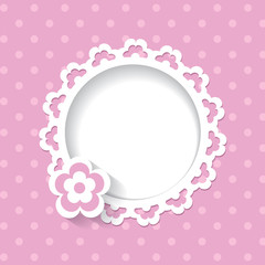 Fototapeta na wymiar baby shower for a girl (a seamless lace and a pattern are includ
