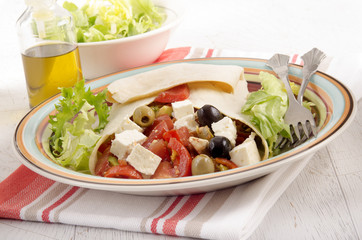 greek style crepe on a plate