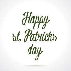 Happy st. Patricks day hand lettering. Vector