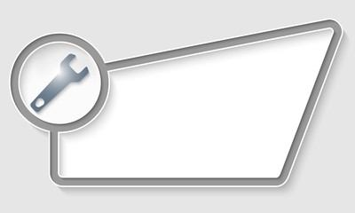 gray abstract box for text with spanner