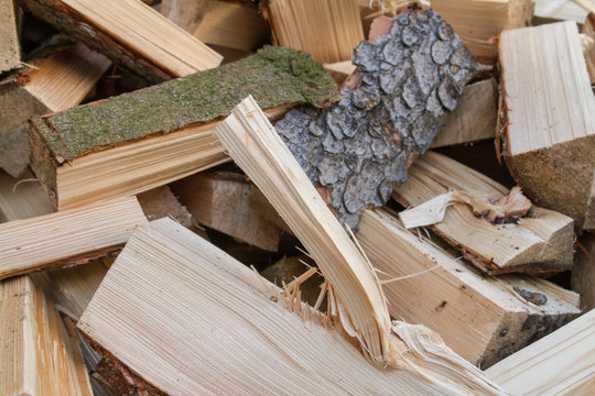 Brennholz gespalten Holz Scheite