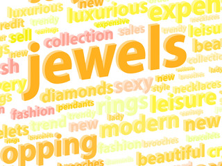 Precious Jewels Word Cloud Concept Illustration