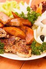 grilled ribs with vegetables