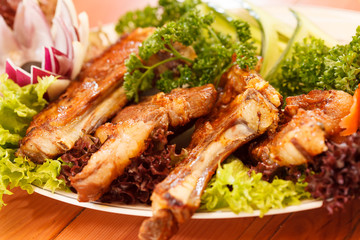 grilled ribs with vegetables