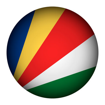 Seychelles flag button. The colors of original.