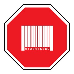 Code-barres dans un panneau Stop