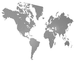 Planisfero, carta geografica stilizzata a quadretti