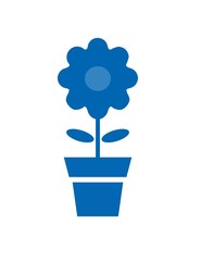 Pot de fleur bleu