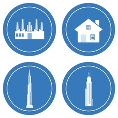 Obraz premium Bâtiments en 4 panneaux