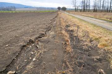 Erosion, destruction soil environment