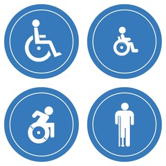 Personnes handicapées en 4 panneaux