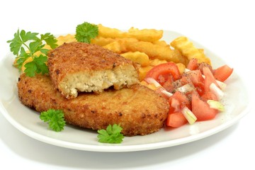 fries with fish cutlet