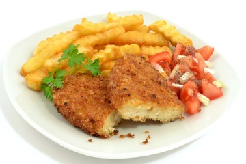 fries with fish cutlet