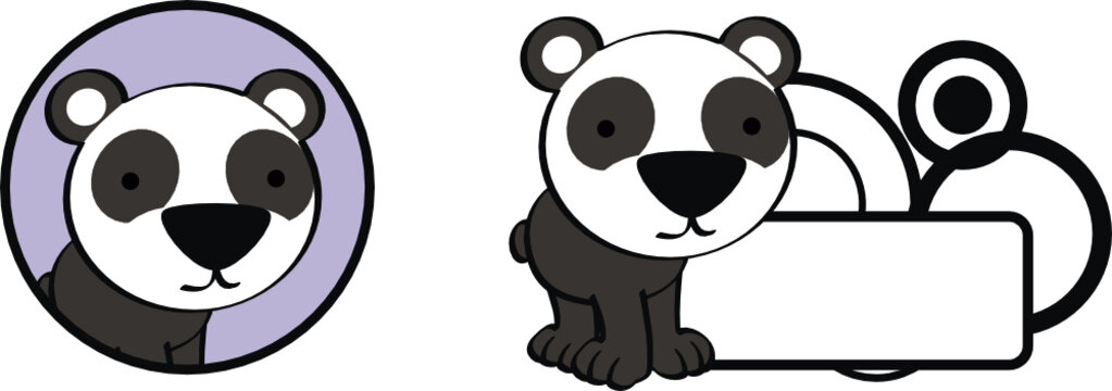 panda bear sticker cute cartoon