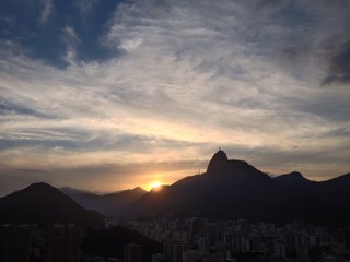 Christ the Redeemer and Corcovado, sunset, Rio de Janeiro