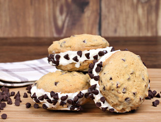 Ice Cream Chocolate Chip Cookie Sandwices