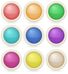 Colorful web design buttons